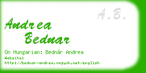 andrea bednar business card