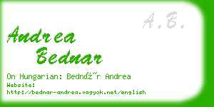 andrea bednar business card